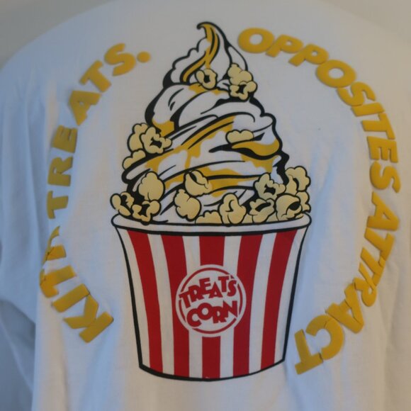 Womens Kith White Multi Long Sleeve Opposites Attract Graphic T- Shirt Top XS - Picture 3 of 14